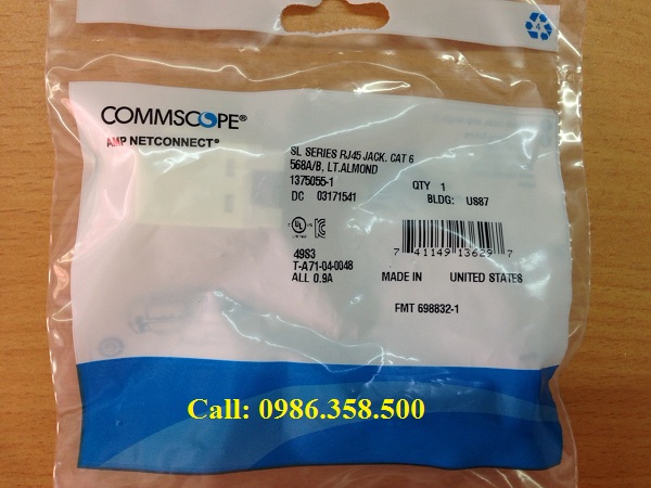 Nhân WallPale RJ45,Nhân mạng AMP RJ 45 USA chân đồng